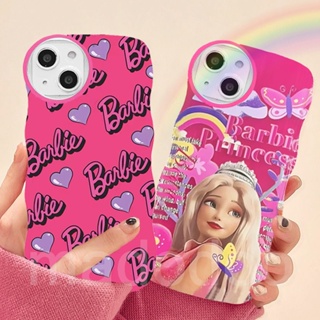 Cute Cartoon Casing For iPhone 14 13 12 11 Pro Xs max Mini 7 8 6 6S Plus X XR 14ProMax 13promax 12promax 11promax 6+6S+ 7+ 8+ Pretty Barbie Princess Rose Red Wave Edge Fine Hole Protector Soft phone Case 1BW 79