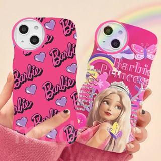 Soft Casing Redmi 9T Note 7 6 5 Pro 4 4X Plus S2 Cute Cartoon Love Heart Pink Barbie Princess Oval Fine Hole Airbag Shockproof Waves Edge Clear Phone Case Full Back Cover 1BW 79