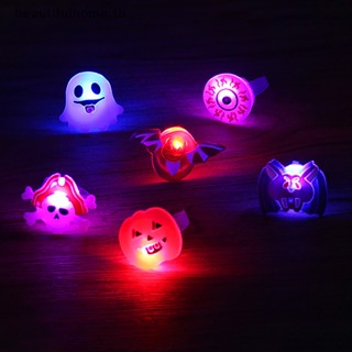 ｛Halloween Decor｝แหวนไฟ LED รูปฟักทอง เรืองแสง สําหรับตกแต่งบ้าน ปาร์ตี้ฮาโลวีน 5 ชิ้น