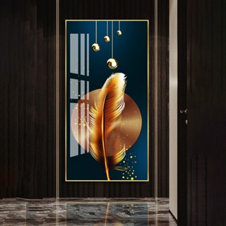 โปสเตอร์ ภาพวาดผ้าใบ รูปขนนก สไตล์นอร์ดิก หรูหรา ไม่มีกรอบ สําหรับตกแต่งผนังห้องนั่งเล่น