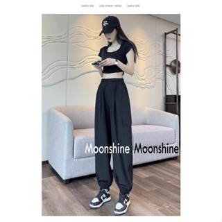 Moon  กางเกงขายาว คาร์โก้ กางเกง เชือกอเมริกันคลาสิค Cargo pants 2023 NEW 073111 ทันสมัย Unique ทันสมัย Beautiful A90M07P 36Z230909