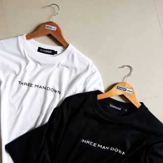 📦 พร้อมส่ง  THREE MAN DOWN - New box logo tee(Black/white)  การเปิดตัวผลิตภัณฑ์ใหม่ T-shirt