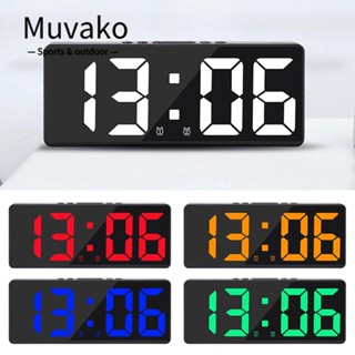 Muvako นาฬิกาปลุกดิจิทัล LED มีไฟแบ็คไลท์ บอกอุณหภูมิ และปฏิทิน