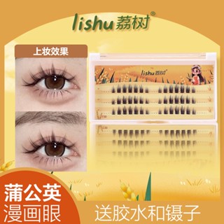 Lishu ขนตาปลอม คลัสเตอร์เดี่ยว ลายดอกทานตะวัน มังงะธรรมชาติ สไตล์ยุโรป และอเมริกา สําหรับแต่งหน้า