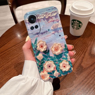 เคสโทรศัพท์มือถือ ซิลิโคนนิ่ม ลายภาพวาดสีน้ํามัน รูปดอกไม้ หรูหรา สําหรับ OPPO Reno10 Pro Reno 10 Reno10 Pro+ 5G 2023 Reno10 5G