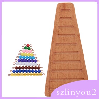 [szlinyou2] ลูกปัดไม้ Montessori พร้อมถาด ของเล่นคณิตศาสตร์ สําหรับเด็ก