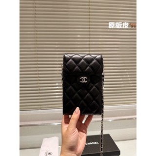 [พร้อมกล่อง] Chanel ใหม่ กระเป๋าสะพายไหล่ สะพายข้าง ใส่โทรศัพท์ได้ ขนาดเล็ก แต่งสายโซ่คล้อง แฟชั่นสําหรับสตรี