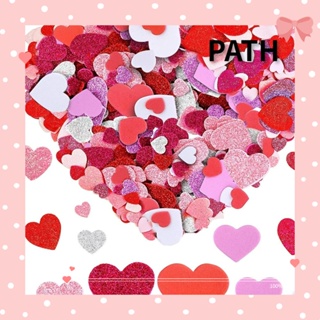 Path สติกเกอร์โฟม รูปหัวใจ กลิตเตอร์ 3 สี 3 ขนาด มีกาวในตัว สําหรับตกแต่งวันวาเลนไทน์ 300 ชิ้น