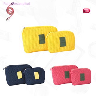 Familiesandhot&gt; กระเป๋าเก็บสายเคเบิลข้อมูล USB หูฟัง สายไฟ ปากกา ชุดเดินทาง เคสกระเป๋า อุปกรณ์อิเล็กทรอนิกส์อย่างดี