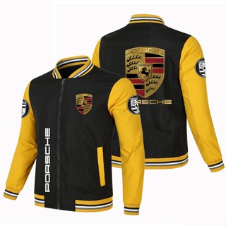 Porsche LOGO baseball uniform macan Cayenne Cayman taycan 718 Boxster 911 Panamera outdoor driving color matching thin sports windproof jacket