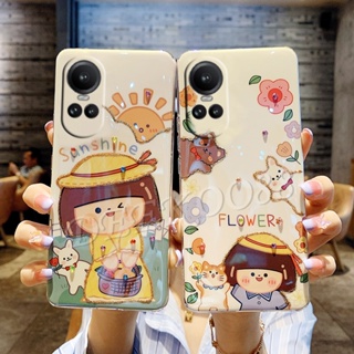 เคสโทรศัพท์มือถือแบบนิ่ม กันกระแทก แต่งกลิตเตอร์ เพชร ดอกไม้น่ารัก ระยิบระยับ หรูหรา สําหรับ OPPO Reno10 Pro Plus Pro+ A58 A78 A98 5G 4G Reno 10 10Pro Reno10Pro+