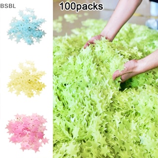 Bsbl สติกเกอร์ติดผนังเรืองแสงในที่มืด ลายดาว สําหรับตกแต่งบ้าน 100 ชิ้น