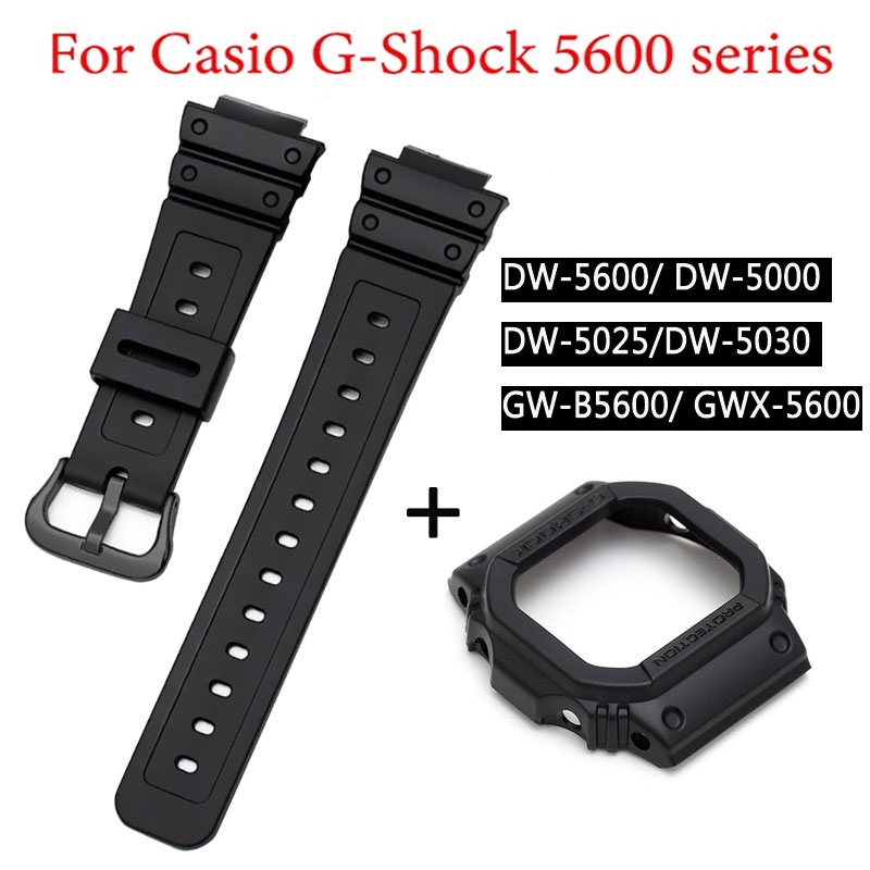 กรอบนาฬิกาข้อมือซิลิโคน พร้อมสายคล้อง สําหรับ Casio G-Shock DW-5600E DW-5700 DW-5735 GW-B5600 GWX-5600 5600
