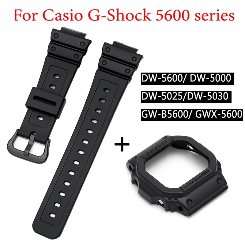 กรอบนาฬิกาข้อมือซิลิโคน พร้อมสายคล้อง สําหรับ Casio G-Shock DW-5600E DW-5700 DW-5735 GW-B5600 GWX-56