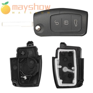 Mayshow ฝาครอบกุญแจรถยนต์ 3 ปุ่ม แบบเปลี่ยน สําหรับ Mondeo Folding Car Key Shell Ford Focus