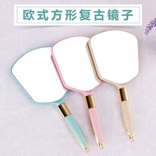 Spot second hair# European-style retro handle cosmetic mirror hand-held beauty salon Beauty Mirror portable Walkman mirror retro small mirror 8.cc