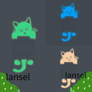 Lansel สติกเกอร์ติดผนัง ลายแมวน่ารัก ลอกออกได้ สําหรับแล็ปท็อป