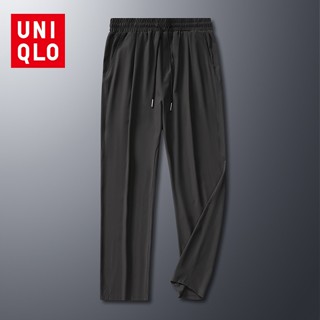 Uni...qlo [S-4XL] กางเกงขายาวลําลอง ผ้าเรยอน ยืดหยุ่นสูง ระบายอากาศ ใส่สบาย เหมาะกับการเล่นกีฬา ฤดูร้อน สําหรับผู้ชาย