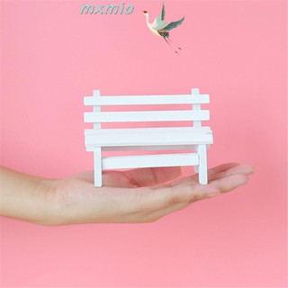 Mxmio ม้านั่งเก้าอี้จิ๋ว สีขาว สําหรับตกแต่งสวน DIY