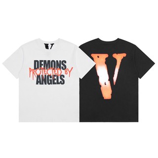 Vlone เสื้อยืด ทรงหลวม ขนาดใหญ่ อินเทรนด์สตรีท ฤดูร้อน สําหรับผู้ชาย และผู้หญิง สําหรับคู่รัก