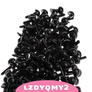 [Lzdyqmy2] ดวงตาตุ๊กตา 10 มม. 12 มม. สีดํา สําหรับทําจมูก DIY 200 ชิ้น