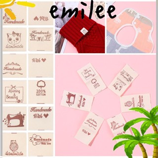 EMILEE ป้ายแท็กผ้าขนสัตว์ถัก ลายหัวใจ สําหรับถักเสื้อผ้า 50 ชิ้น