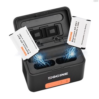 ZGCINE PS-BX1 Portable Camera Battery Fast Charging Case 5200mAh Wireless Dual Battery Charger with Type-C Port 2pcs 1450mAh 5.4Wh Batteries Replacement for  NP-BX1 Battery