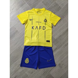 ใหม่ Al-Nassr FC 2324 ชุดเสื้อฟุตบอล และกางเกงขาสั้น คุณภาพสูง สําหรับเด็ก 7 Ronaldo