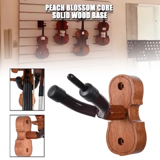 Violin Wall Mount Violin Hanger Mahogany Violin Viola Stand with Bow Hook