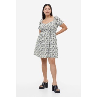H&amp;M  Woman Puff-sleeved textured jersey dress 1154646_1
