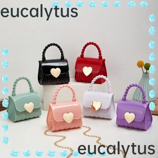 Eucalytus1 กระเป๋าถือ กระเป๋าสะพายไหล่ PVC ทรงสี่เหลี่ยม ขนาดเล็ก แบบพกพา สีพื้น สไตล์มินิมอล สําหรับสตรี