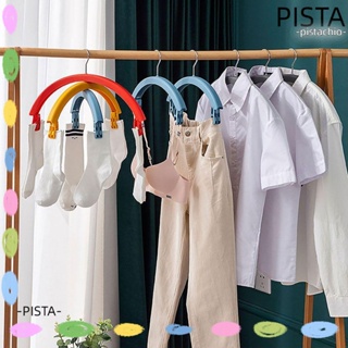 Pista ไม้แขวนเสื้อ สีรุ้ง พร้อมคลิปหนีบ หมุนได้ รับน้ําหนักได้เยอะ ไม่ทิ้งร่องรอย อเนกประสงค์ สําหรับบ้าน