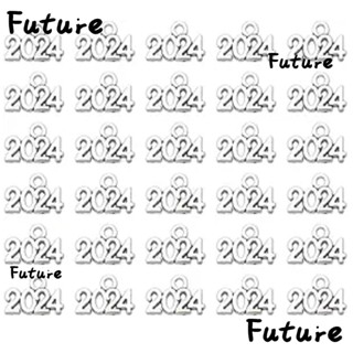 Future จี้ตัวเลข สีเงิน อัลลอย 2024 สําหรับตกแต่งคริสต์มาส 2024