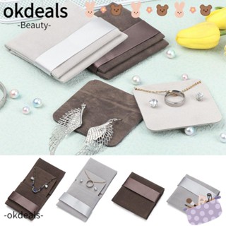 Okdeals ถุงบรรจุภัณฑ์ ผ้ากํามะหยี่ ลามิเนต แบบนิ่ม สําหรับใส่เครื่องประดับ