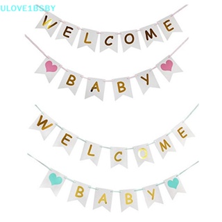 Ulove1bsby ธงแบนเนอร์กระดาษ ลาย Welcome สําหรับตกแต่งวันเกิดเด็ก