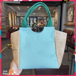 คลังสินค้าพร้อม Starbucks Color Shoulder Bag Portable Canvas Shopping Bag กระเป๋าถือ Women Bag Tote Bag โดดเด่น_th