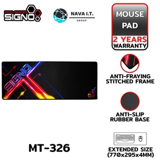 COINSคืน15%⚡FB9JMZV6⚡ SIGNO MT-326 E-SPORT GAMING MOUSE MAT NEONER-2 แผ่นรองเมาส์ เกมส์มิ่ง รับประกัน 1ปี