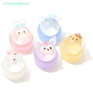 SANRIO &lt;Chantsingheart&gt; พัฟซานริโอ้ เรืองแสง ขนาดเล็ก ของเล่น สําหรับตกแต่งบ้านตุ๊กตา 2 ชิ้น