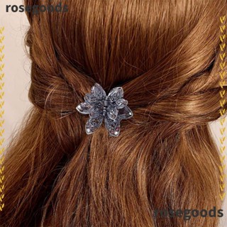 Rosegoods1 กิ๊บติดผม คริสตัล พลอยเทียม โลหะผสม ดอกไม้ กิ๊บติดผม ของขวัญ เครื่องประดับผม เครื่องมือจัดแต่งทรงผม ผู้หญิง