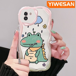 เคสโทรศัพท์มือถือ ซิลิโคนนุ่ม ใส กันกระแทก ลายการ์ตูนจระเข้จิ๋ว สีครีม สําหรับ Samsung A03 Core A03s A02 M02 A02s M02s F02s
