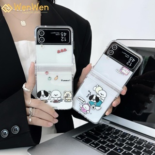 Wenwen เคสโทรศัพท์มือถือ ลายสุนัข แฟชั่น สไตล์เกาหลี สําหรับ Samsung Z Flip4 Z Flip3