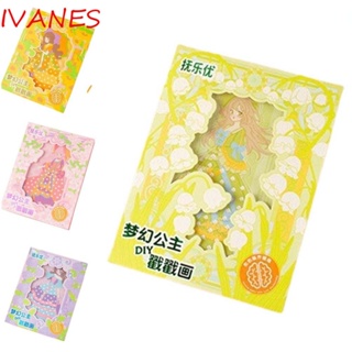 Ivanes สติกเกอร์กระดาษ ลายโป๊กเกอร์ เจ้าหญิงน่ารัก DIY สําหรับตกแต่งสมุด ของขวัญเด็ก