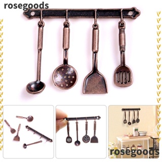 Rosegoods1 5 ชิ้น / เซต บ้านตุ๊กตา อุปกรณ์ครัวจําลอง ช้อนรั่ว ฉากโมเดลตะขอ