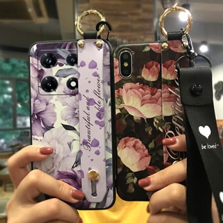 Phone Holder Wrist Strap Phone Case For infinix Note30 Pro/X678B Flower Soft case Wristband Durable protective Lanyard ring