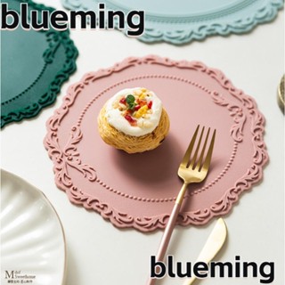 Blueming2 แผ่นรองจาน ลายลูกไม้ กันลื่น สําหรับห้องครัว 2 ชิ้น