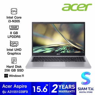 NOTEBOOK (โน้ตบุ๊ค) ACER ASPIRE 3 A315-510P-39F9 (PURE SILVER) โดย สยามทีวี by Siam T.V.