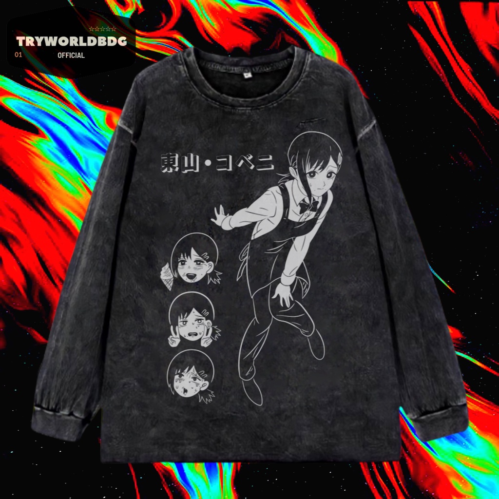 TRYWORLDG OFFICIAL "KOBENI" แขนยาว | เสื้อยืด OVERSIZED | เสื้อยืดฟอก | ล้างหิน | เสื้อยืดโอเวอร์ไซส