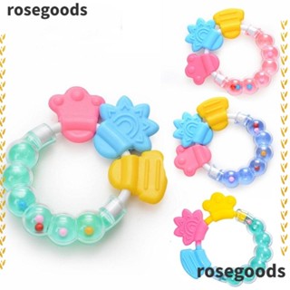 Rosegoods1 ยางกัดซิลิโคน มีกระดิ่ง ใส่สบาย สําหรับเด็กทารก 2 ชิ้น