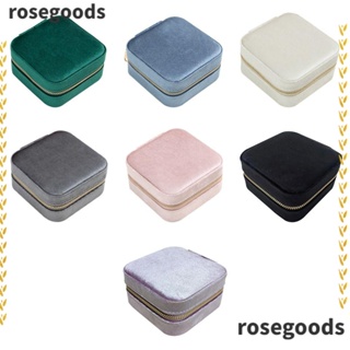 Rosegoods1 กล่องผ้าสักหลาด สําหรับใส่เครื่องประดับ ต่างหู แหวน ของขวัญ