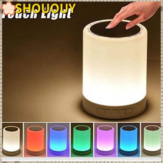 Shououy ลําโพงบลูทูธอัจฉริยะ LED ชาร์จ USB หลากสี สําหรับบ้าน